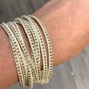 Unique leather bracelet 8 1/2”